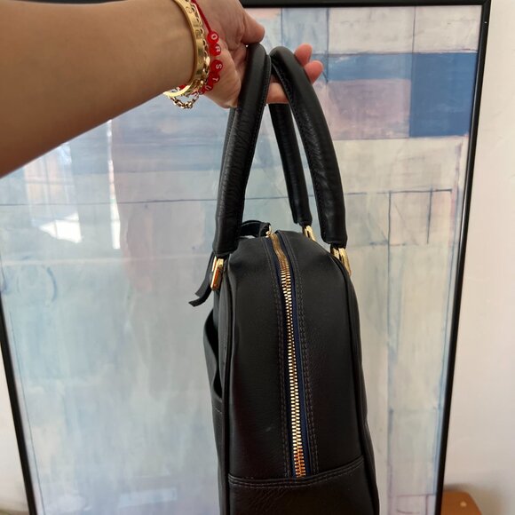 Rare Clare V. Navy Madeleine Petit Leather Handbag - Picture 3 of 5